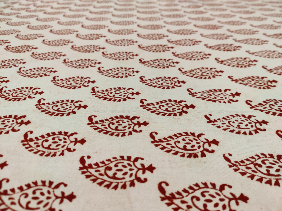 Cotton Bedsheet with 2 Pillow Covers Hand Block Bagru Print (90x108 inches) 